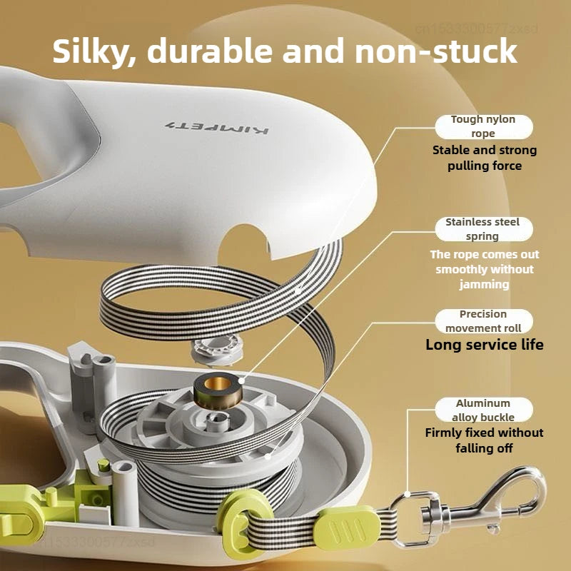 Retractable Dog Leash - 5M Automatic Extending Lead with Reflective Belt