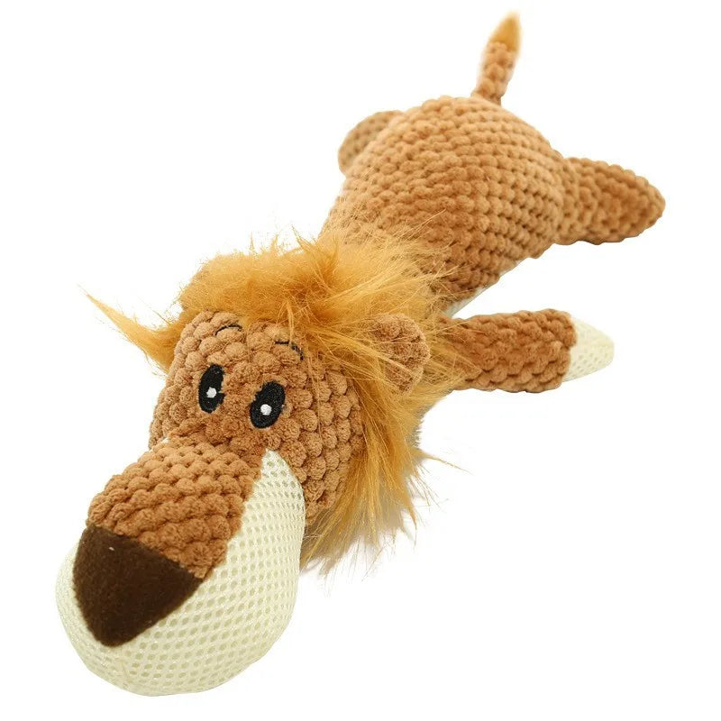 Plush Squeaky Dog Toy - Bite-Resistant Interactive Pet Toy with Sound