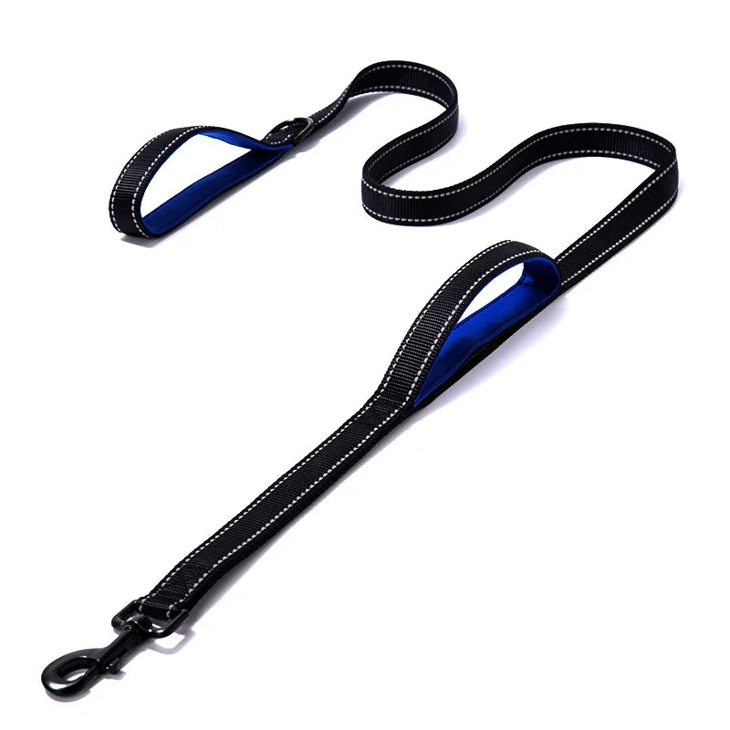 Double Handle Reflective Dog Leash - Heavy Duty for Large Dogs
