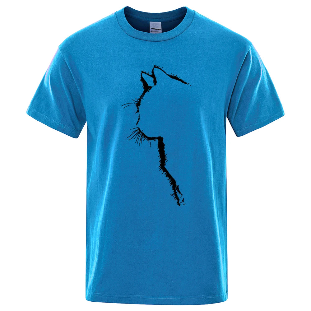 Cool Cat Print Men's T-Shirt - Hip Hop Streetwear Summer Tee