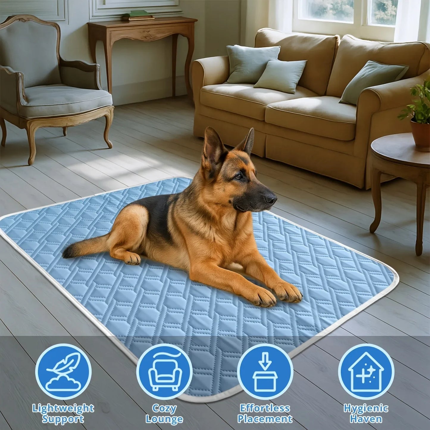 Dog Cooling Mat - Washable Portable Summer Pad for Pets