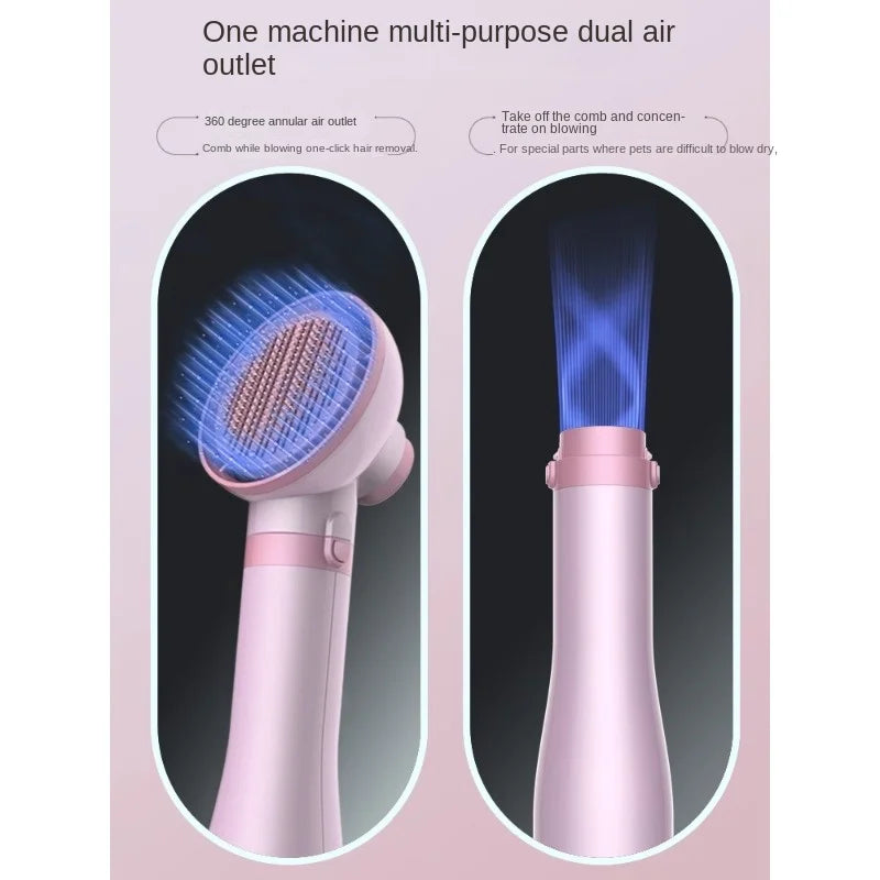 Pet Grooming Dryer Brush - 2-in-1 Quiet Tool