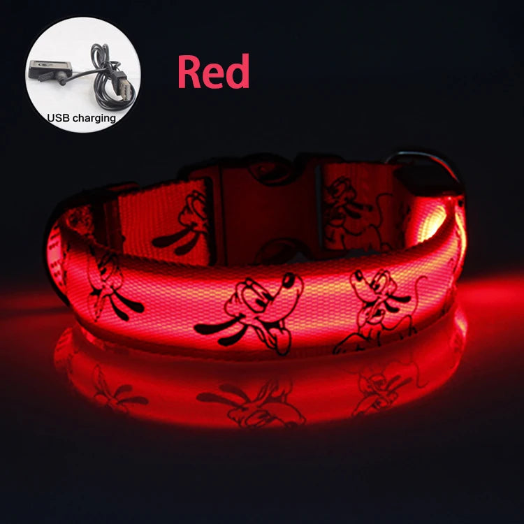 LED Dog Collar - USB Rechargeable Night Safety Light
