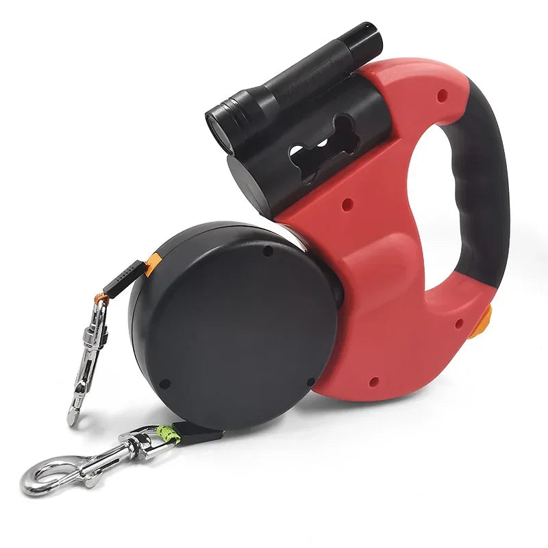 Retractable Dog Leash - Dual Pet Leash with Light