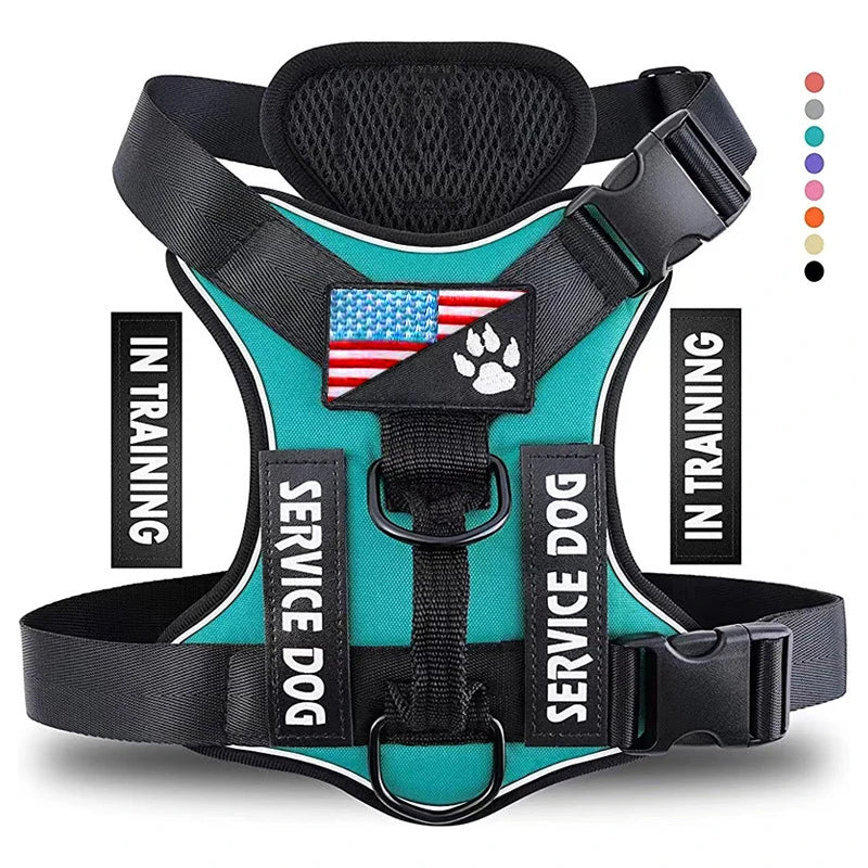 Service Dog Harness - Reflective Vest with 5 Patches