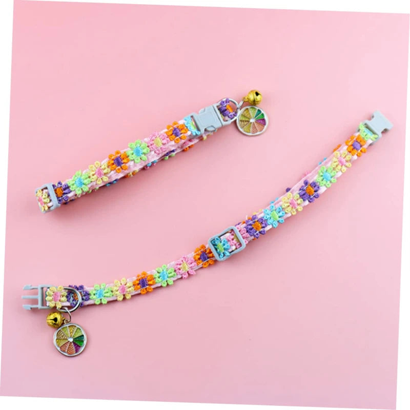Cat Collar with Bell - Cartoon Footprint Adjustable Safety Collar