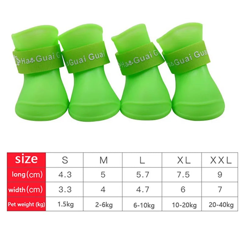 Waterproof Pet Rain Boots - 4-Pack Protective Paw Shoes