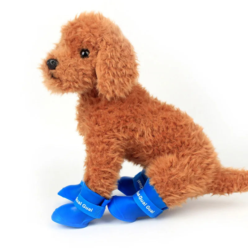 Waterproof Pet Rain Boots - 4-Pack Protective Paw Shoes