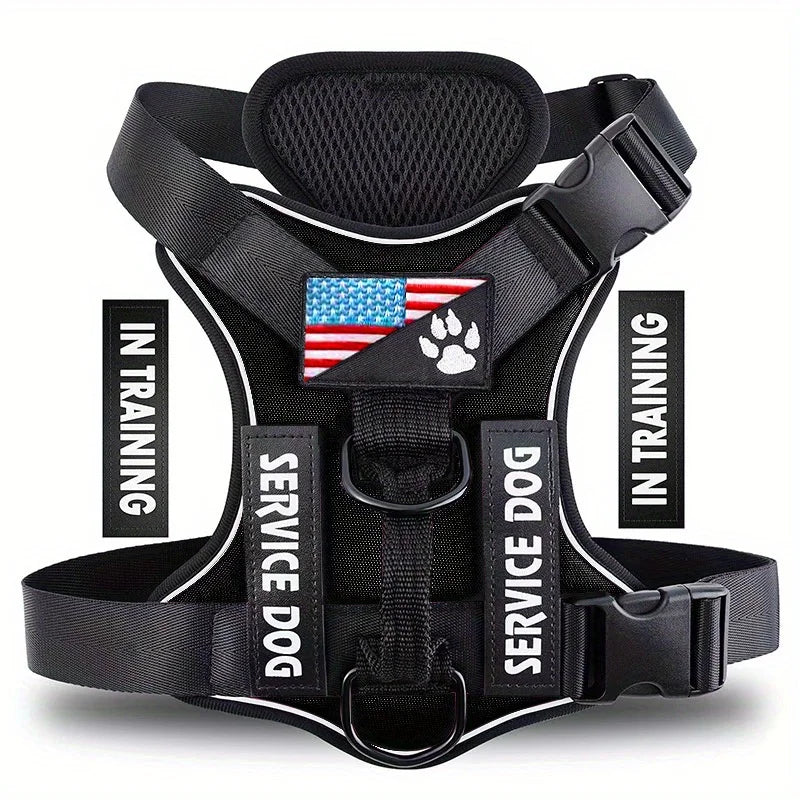 Service Dog Harness - Reflective Vest with 5 Patches
