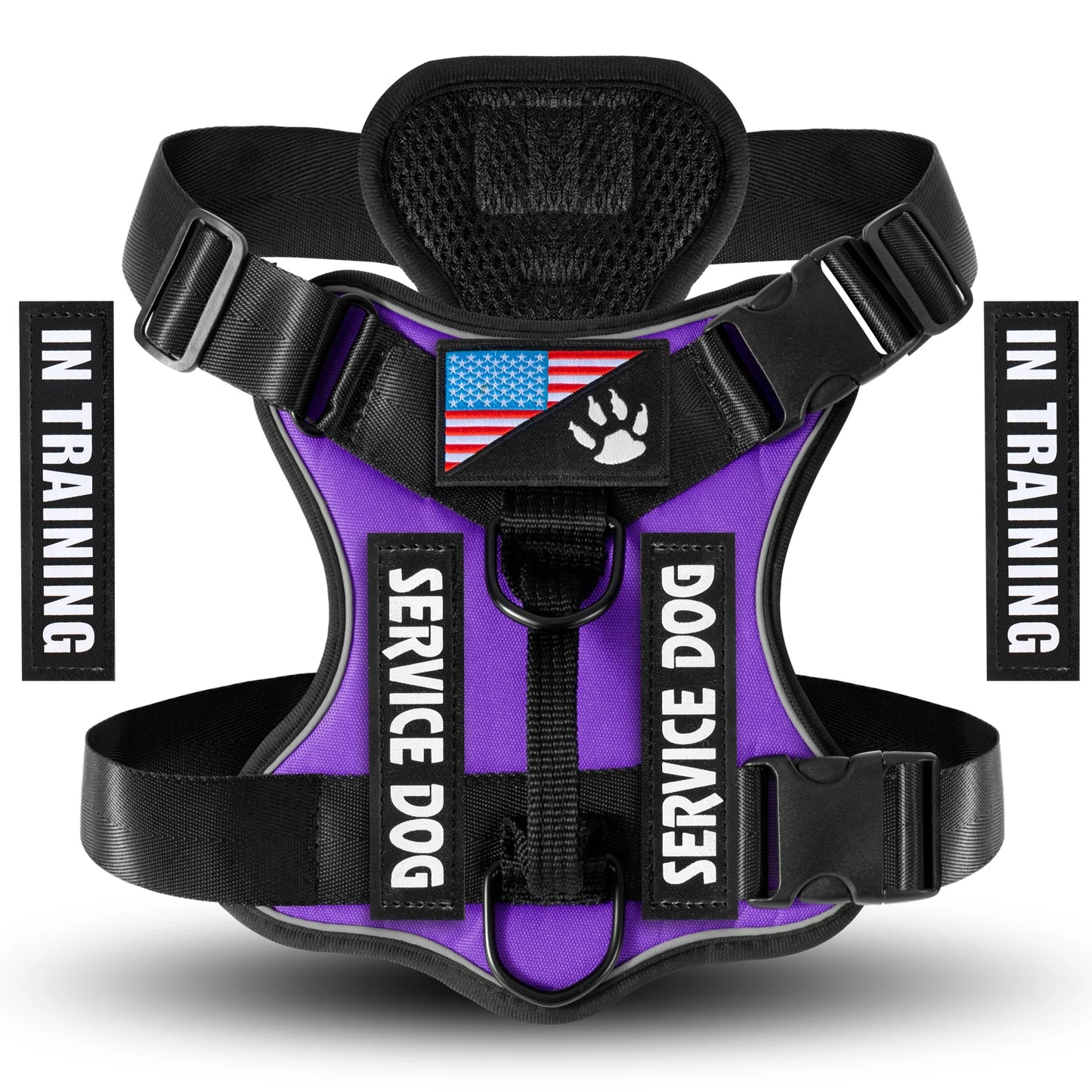 Service Dog Harness - Reflective Vest with 5 Patches