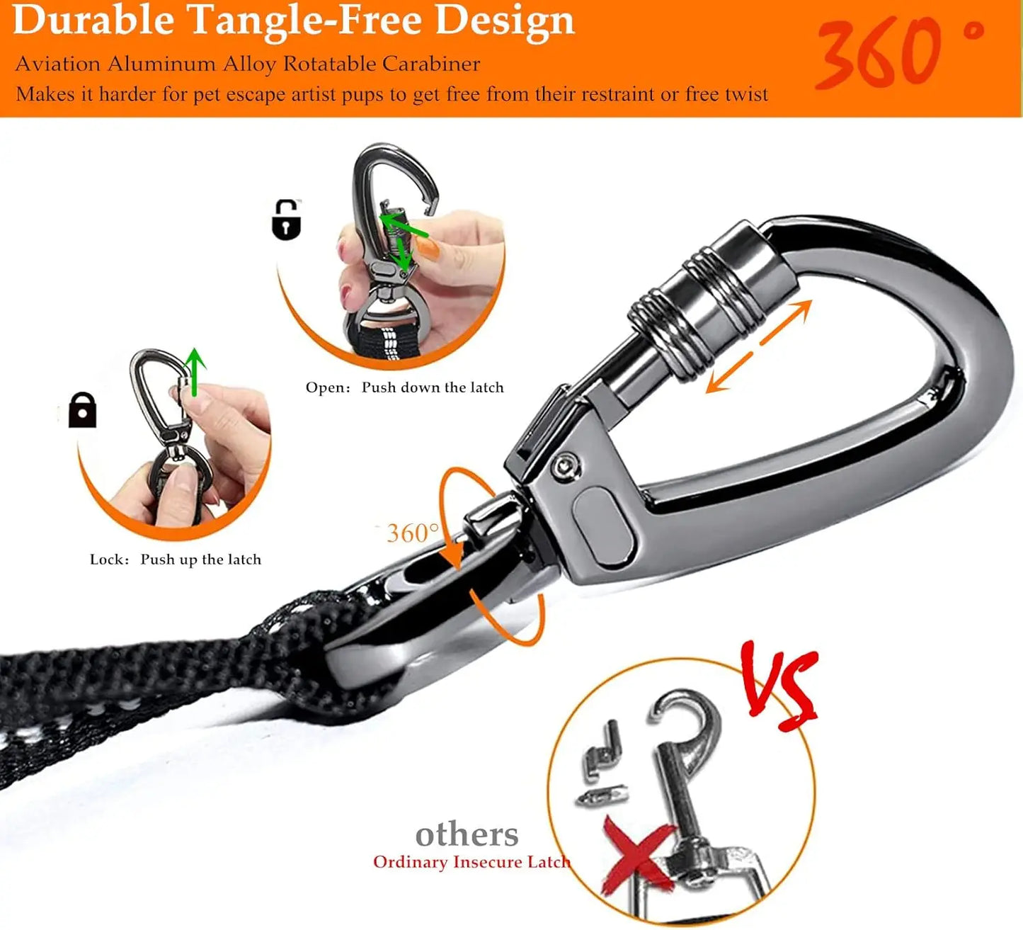 Dog Seatbelt - 3-in-1 Safety Tether with Carabiner