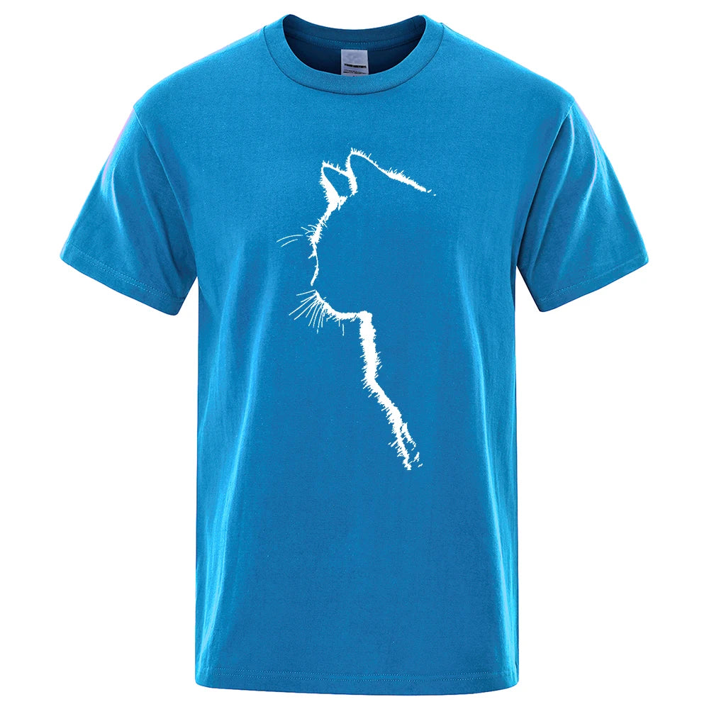 Cool Cat Print Men's T-Shirt - Hip Hop Streetwear Summer Tee