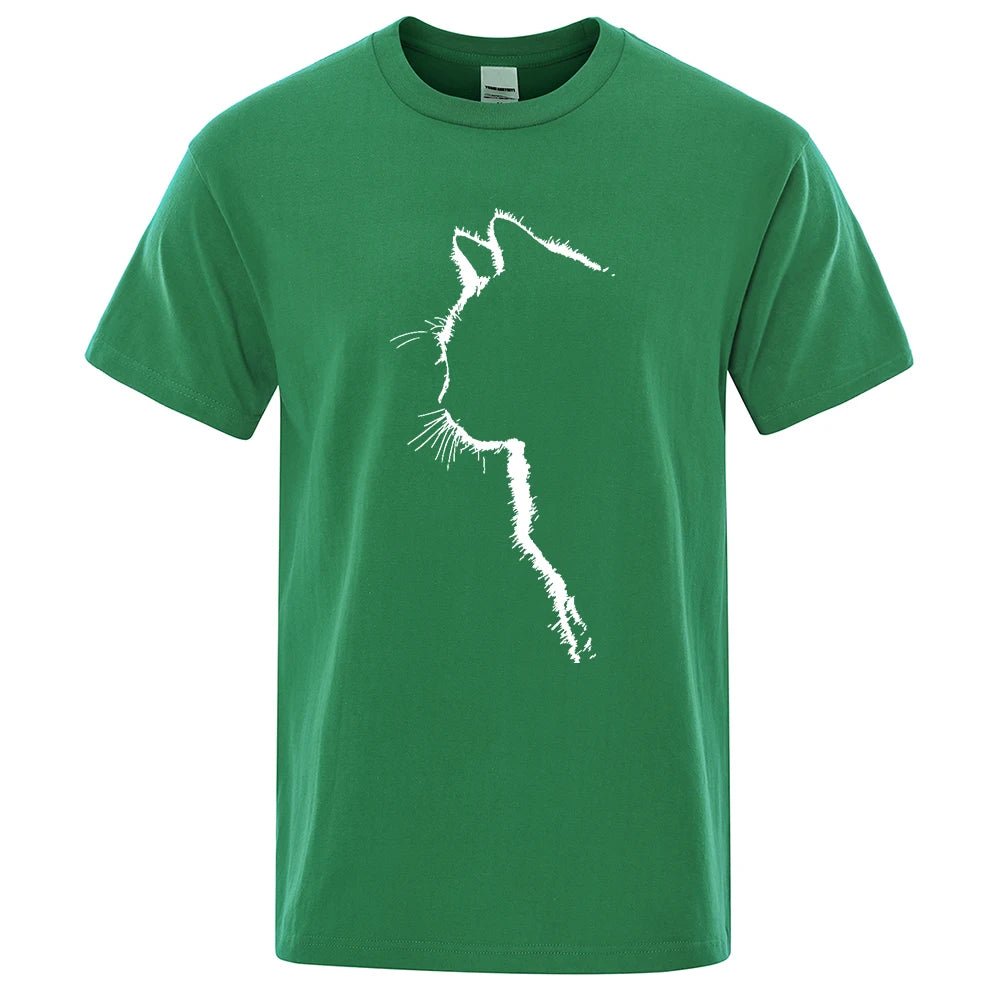 Cool Cat Print Men's T-Shirt - Hip Hop Streetwear Summer Tee