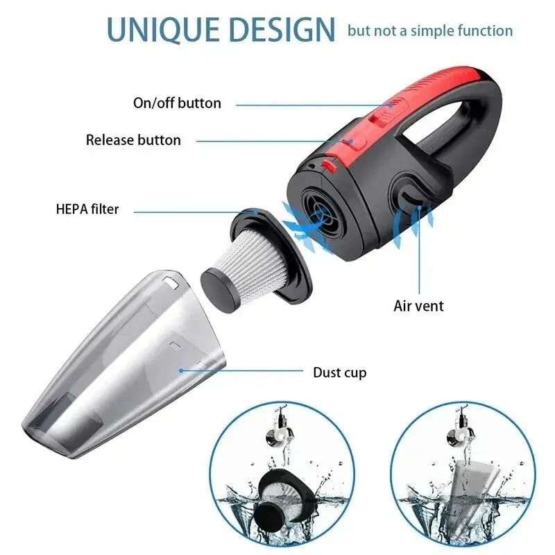 Portable Wireless Vacuum Cleaner - Powerful Pet Hair Remover for Car & Home