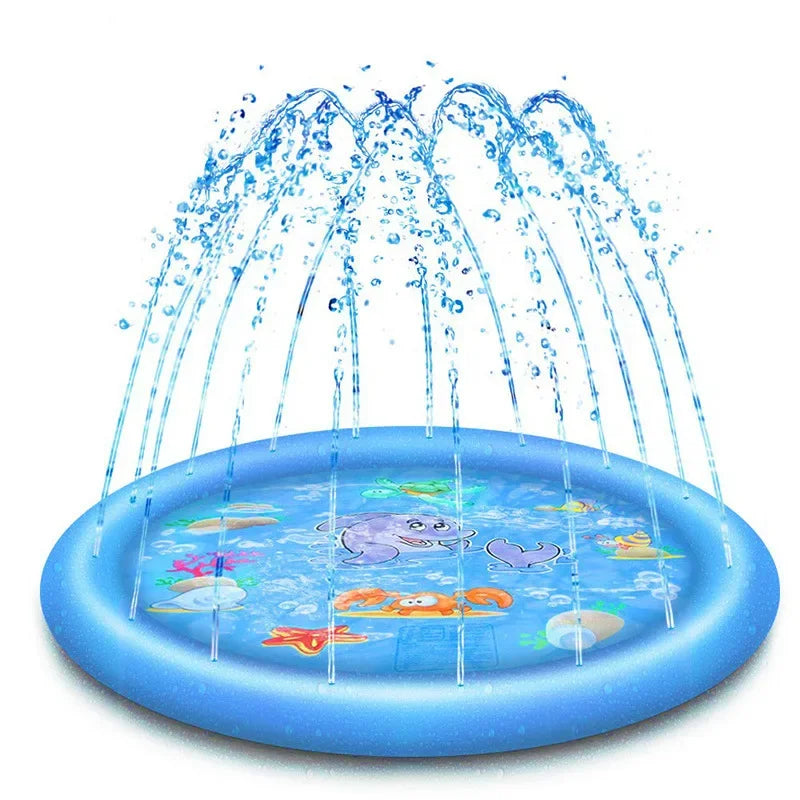 Large outdoor interactive cooling mat and play pool for dogs