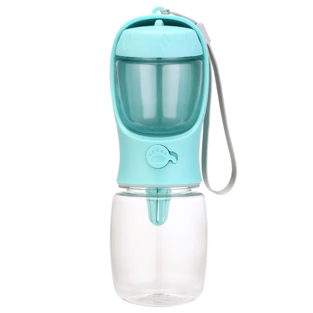 Pet Water Bottle - Portable with Food Dispenser