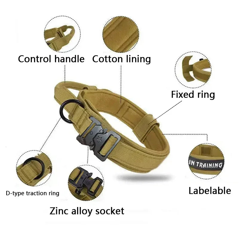 Tactical Dog Collar - Adjustable Training Leash