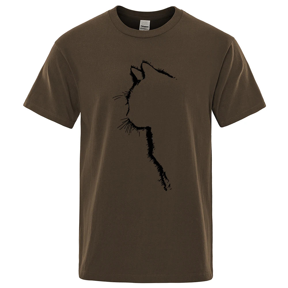 Cool Cat Print Men's T-Shirt - Hip Hop Streetwear Summer Tee