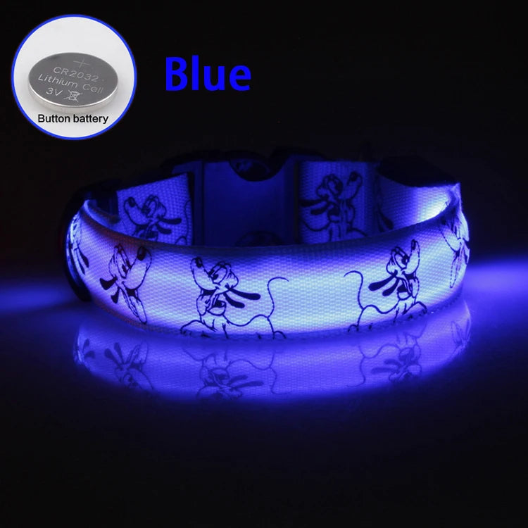 LED Dog Collar - USB Rechargeable Night Safety Light