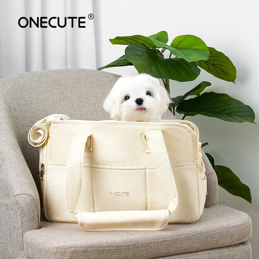 Portable one-shoulder pet carrier bag for small dogs and cats
