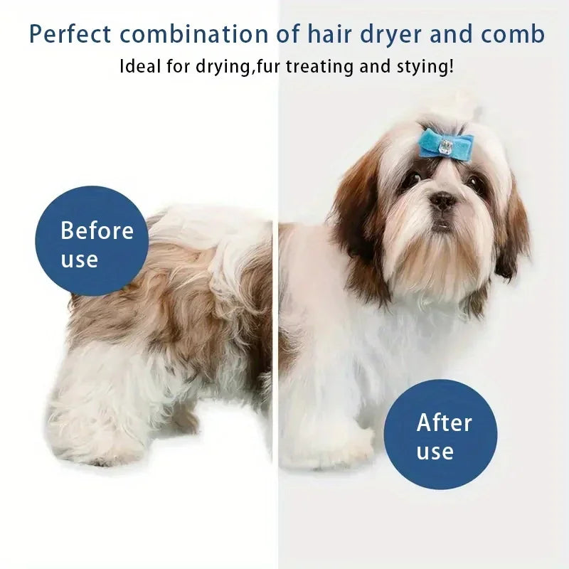 Integrated pet hair drying and combing machine for dog beauty
