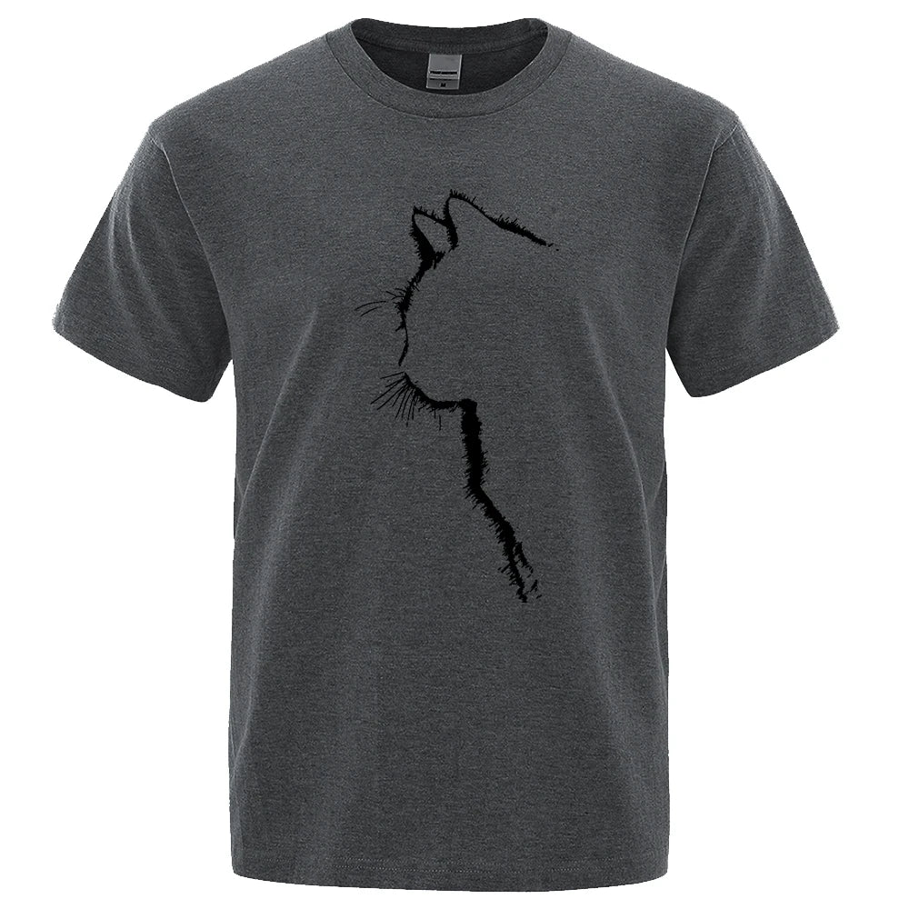 Cool Cat Print Men's T-Shirt - Hip Hop Streetwear Summer Tee
