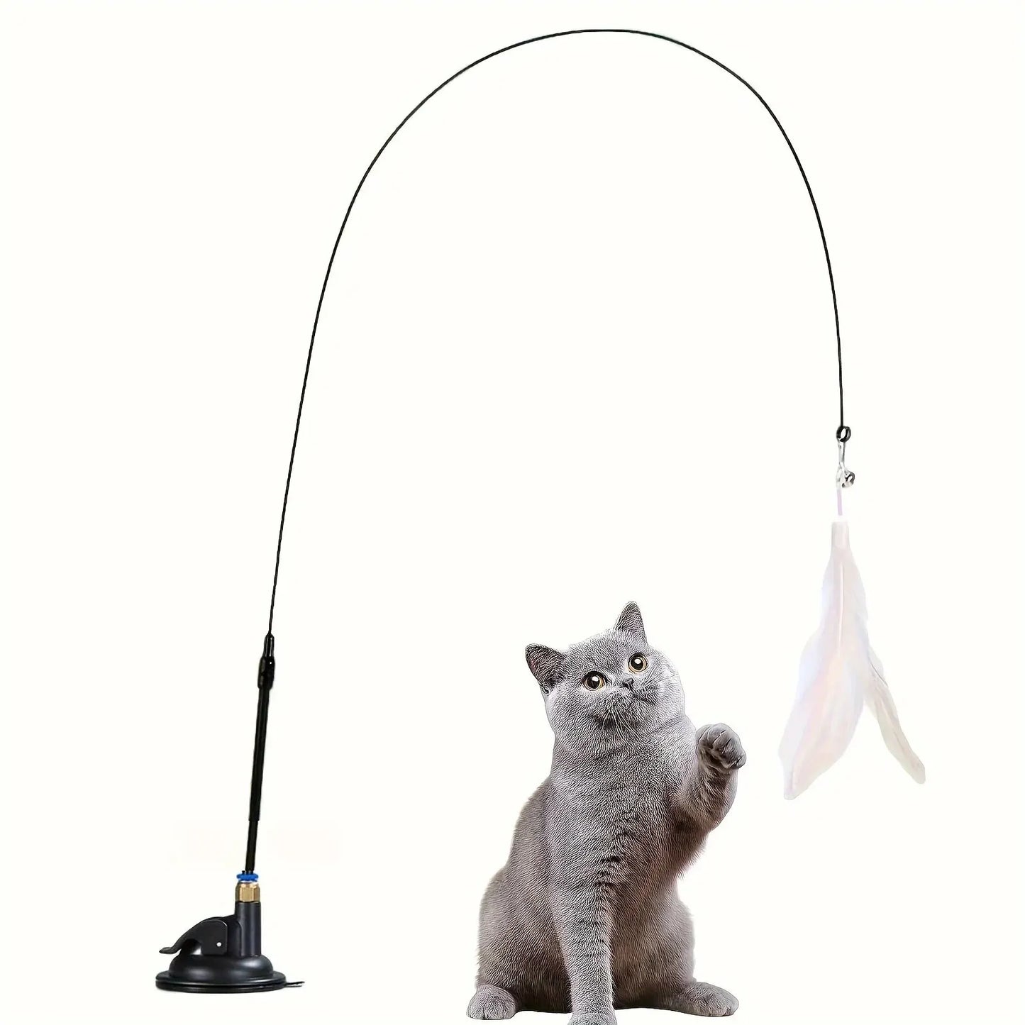 Cat Teaser Toy - Interactive Feather Wand