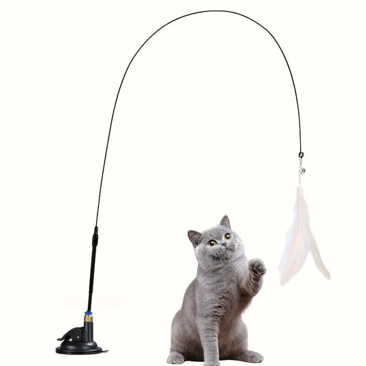 Cat Teaser Toy - Interactive Feather Wand