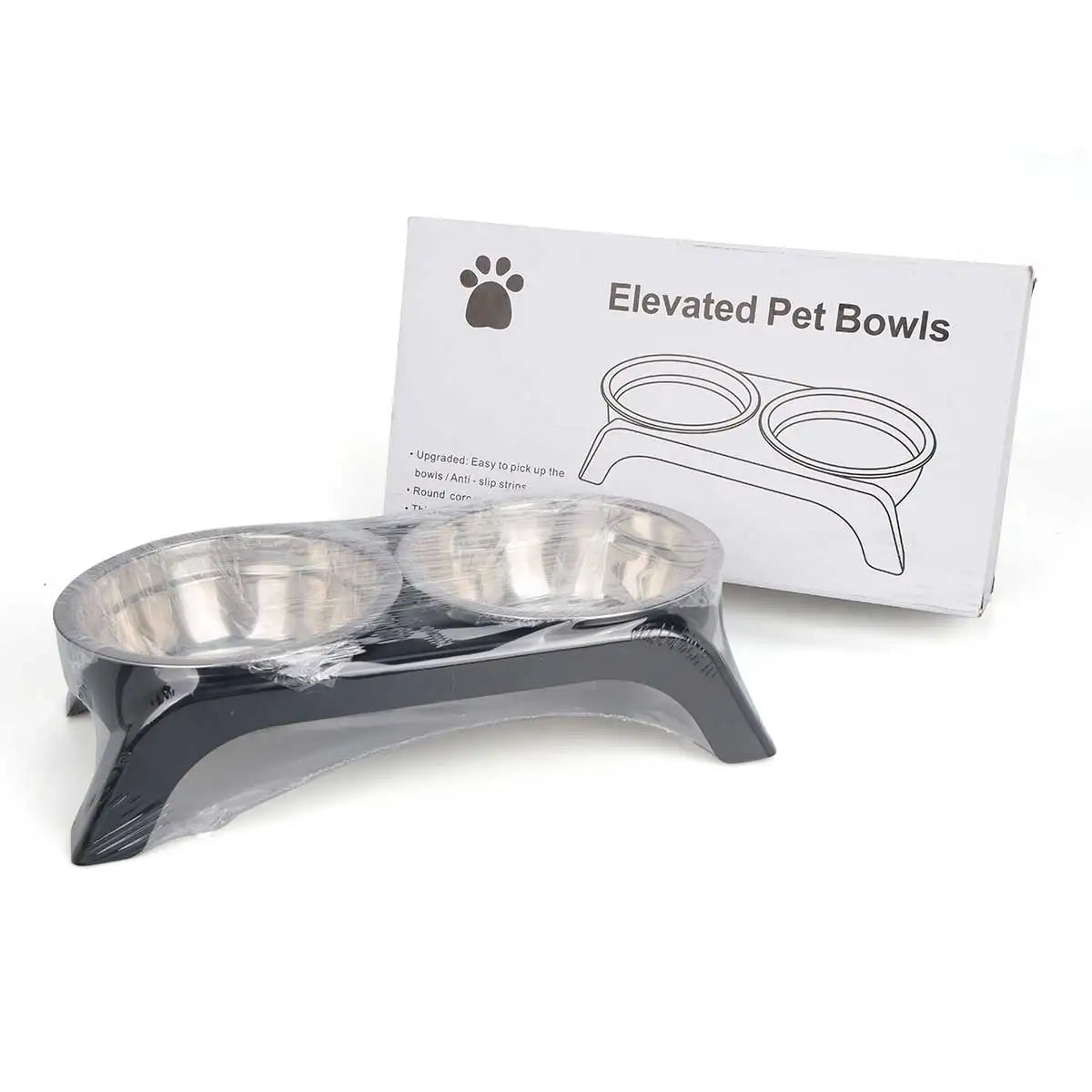 Elevated Pet Bowl - Raised Feeder with 2 Stainless Steel Bowls