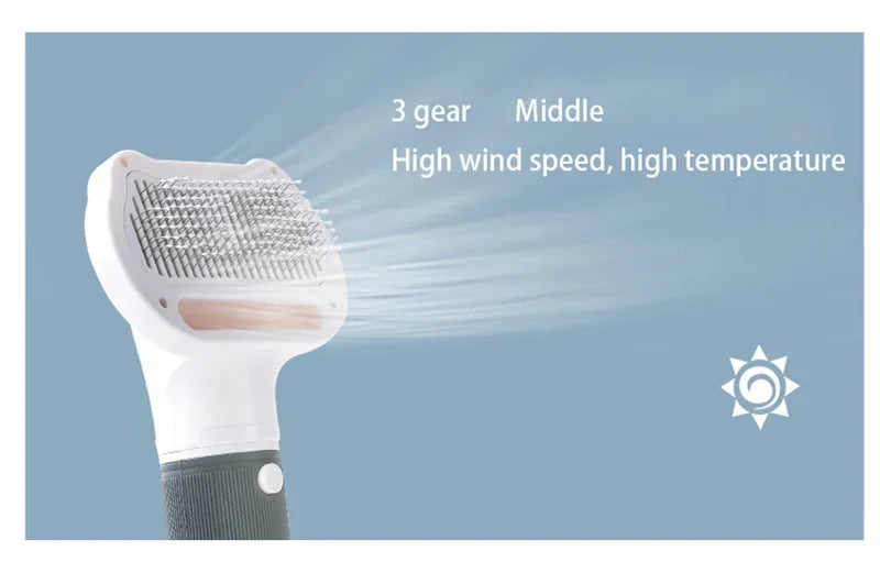 Dog Hair Dryer Brush - 3-in-1 Grooming Tool