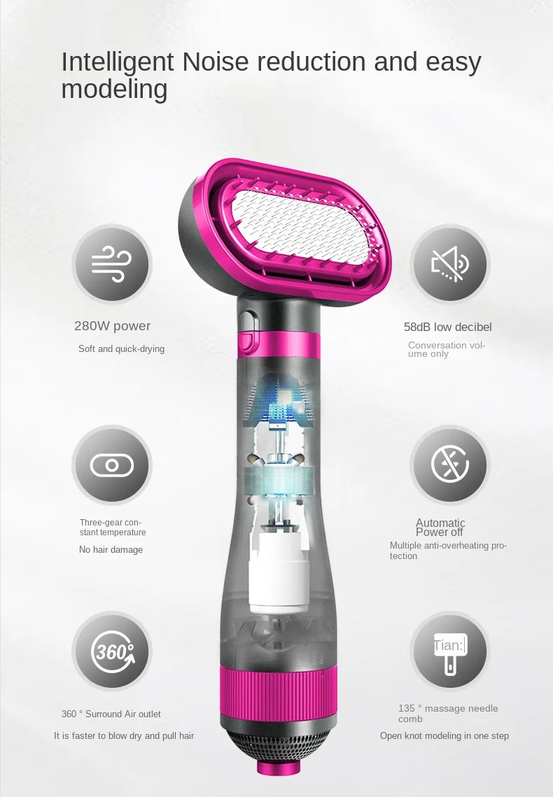 Pet Grooming Dryer Brush - 2-in-1 Quiet Tool