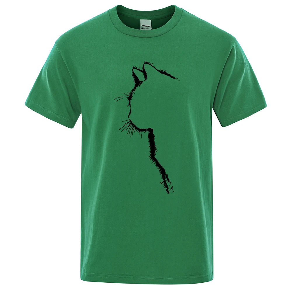 Cool Cat Print Men's T-Shirt - Hip Hop Streetwear Summer Tee