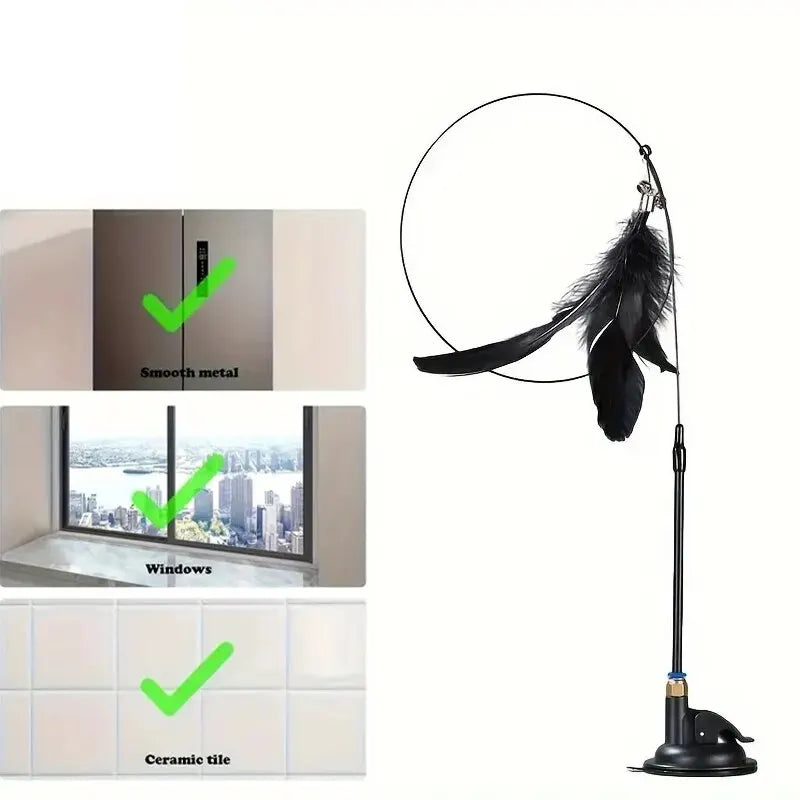 Cat Teaser Toy - Interactive Feather Wand