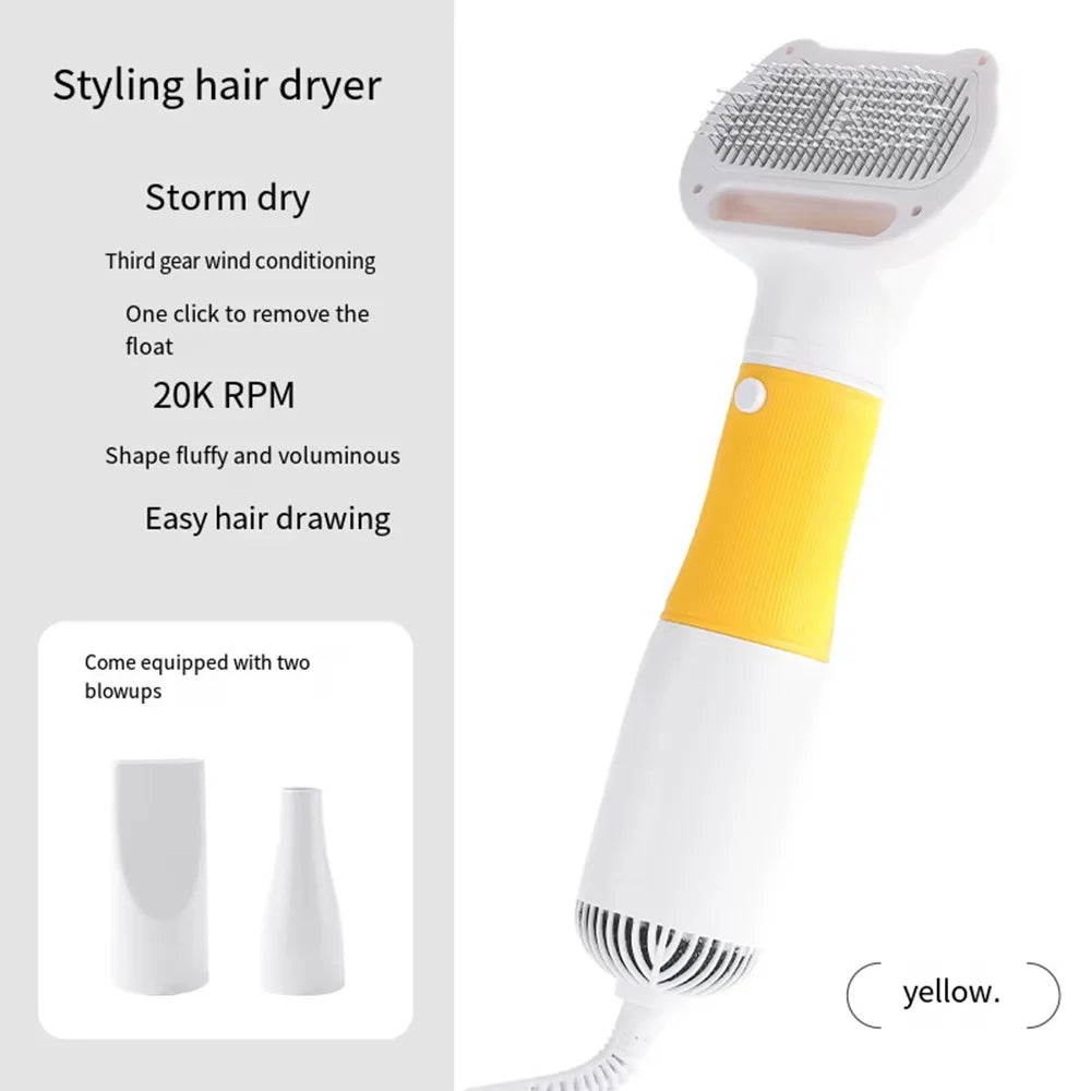 Dog Hair Dryer Brush - 3-in-1 Grooming Tool