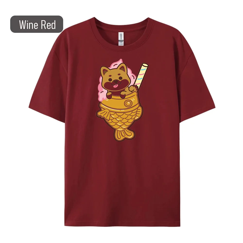 Shiba Inu Print Women's T-Shirt - Hip Hop Fashion Tee