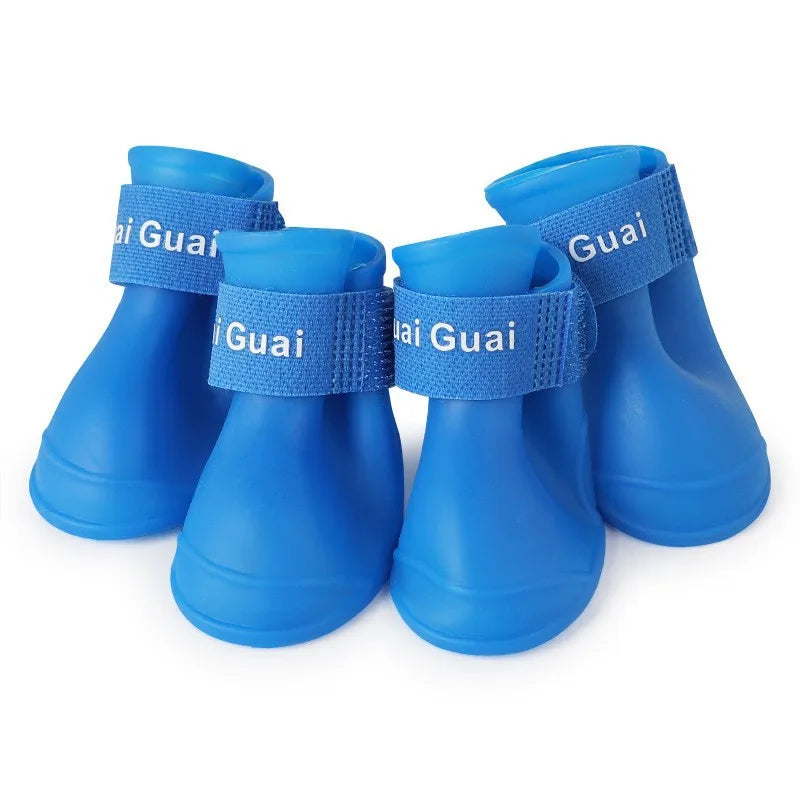 Waterproof Pet Rain Boots - 4-Pack Protective Paw Shoes