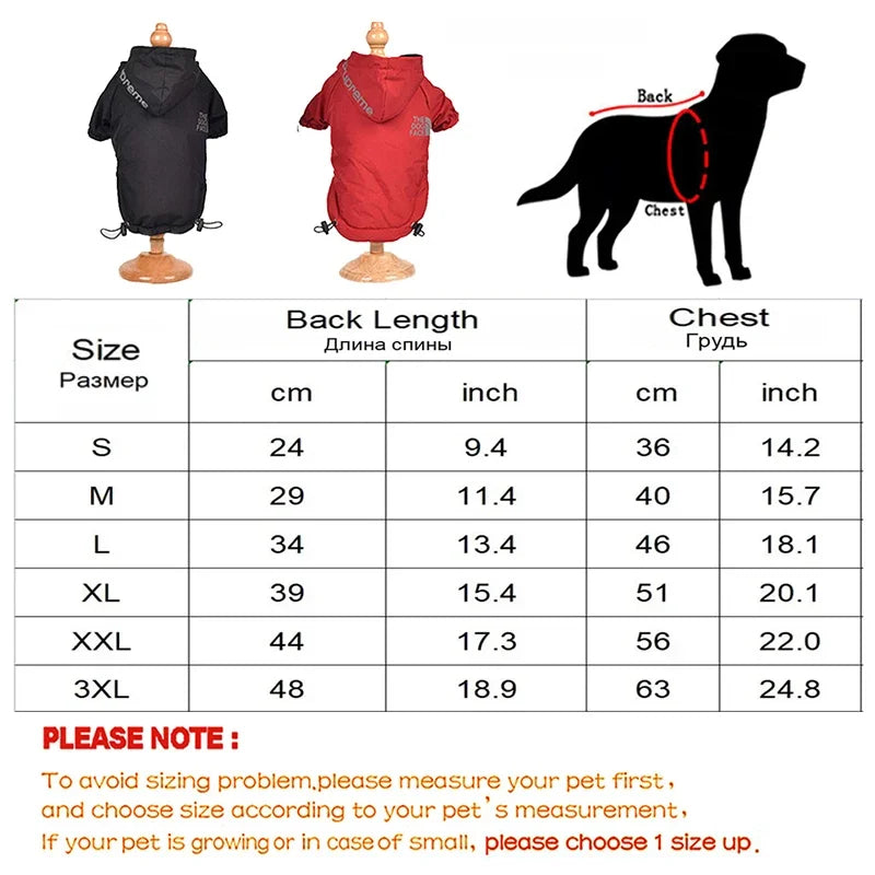 Dog Winter Coat - Waterproof Reflective Hoodie