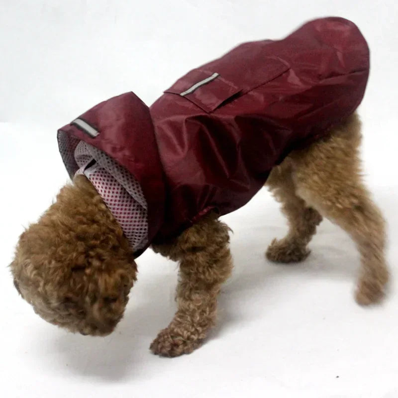 Dog Raincoat - Waterproof Hoodie with Reflective Stripe