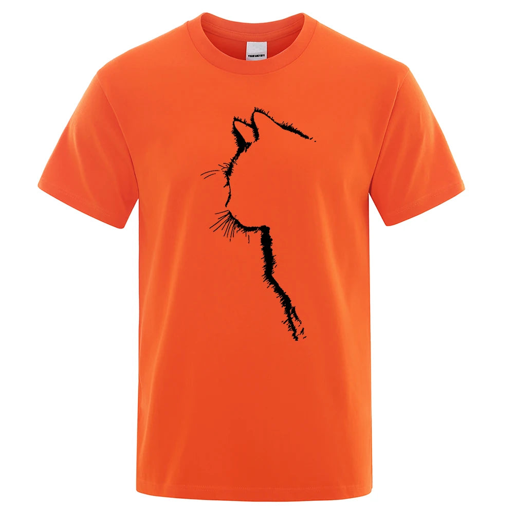 Cool Cat Print Men's T-Shirt - Hip Hop Streetwear Summer Tee