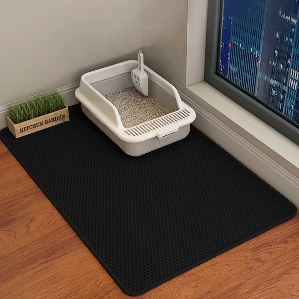 Waterproof Cat Litter Mat - Traps Litter & Protects Floors