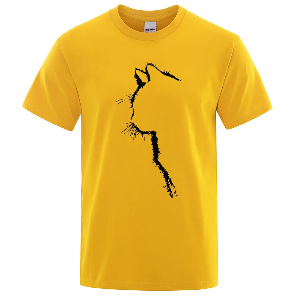 Cool Cat Print Men's T-Shirt - Hip Hop Streetwear Summer Tee