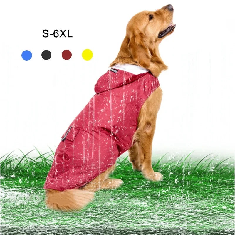 Dog Raincoat - Waterproof Hoodie with Reflective Stripe