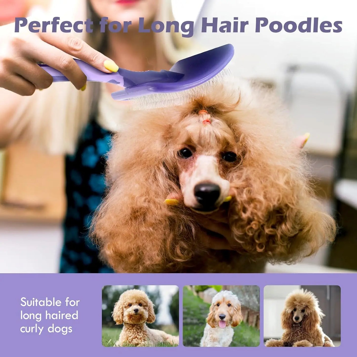 Dematting Brush for Dogs - Professional Grooming Tool for Poodles
