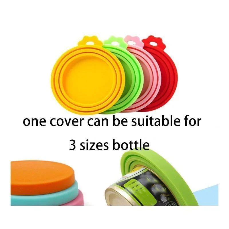 3-in-1 Silicone Pet Food Can Cover - Universal Fit for Dogs & Cats