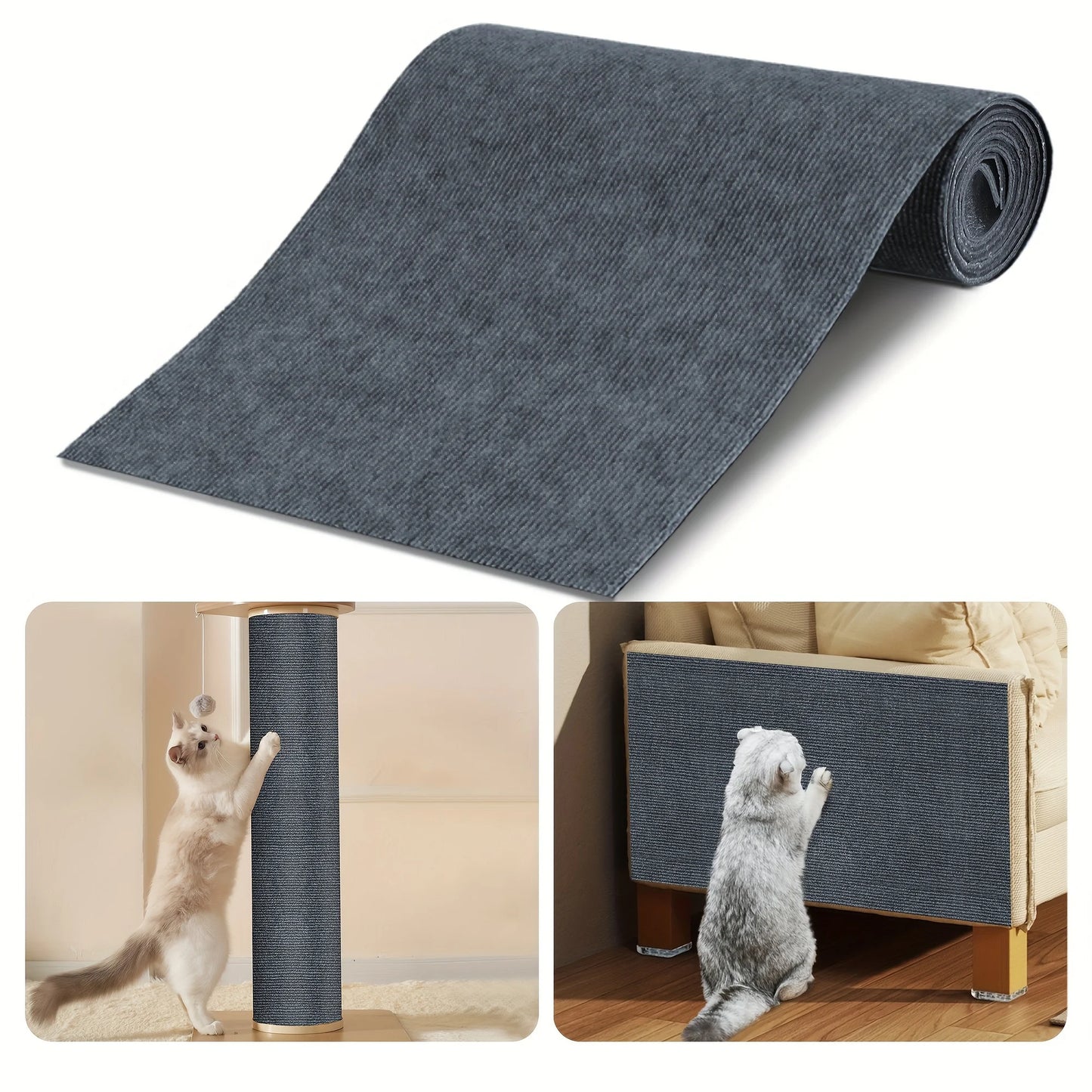 Trimmable Cat Scratching Mat - Self-Adhesive Furniture Protector