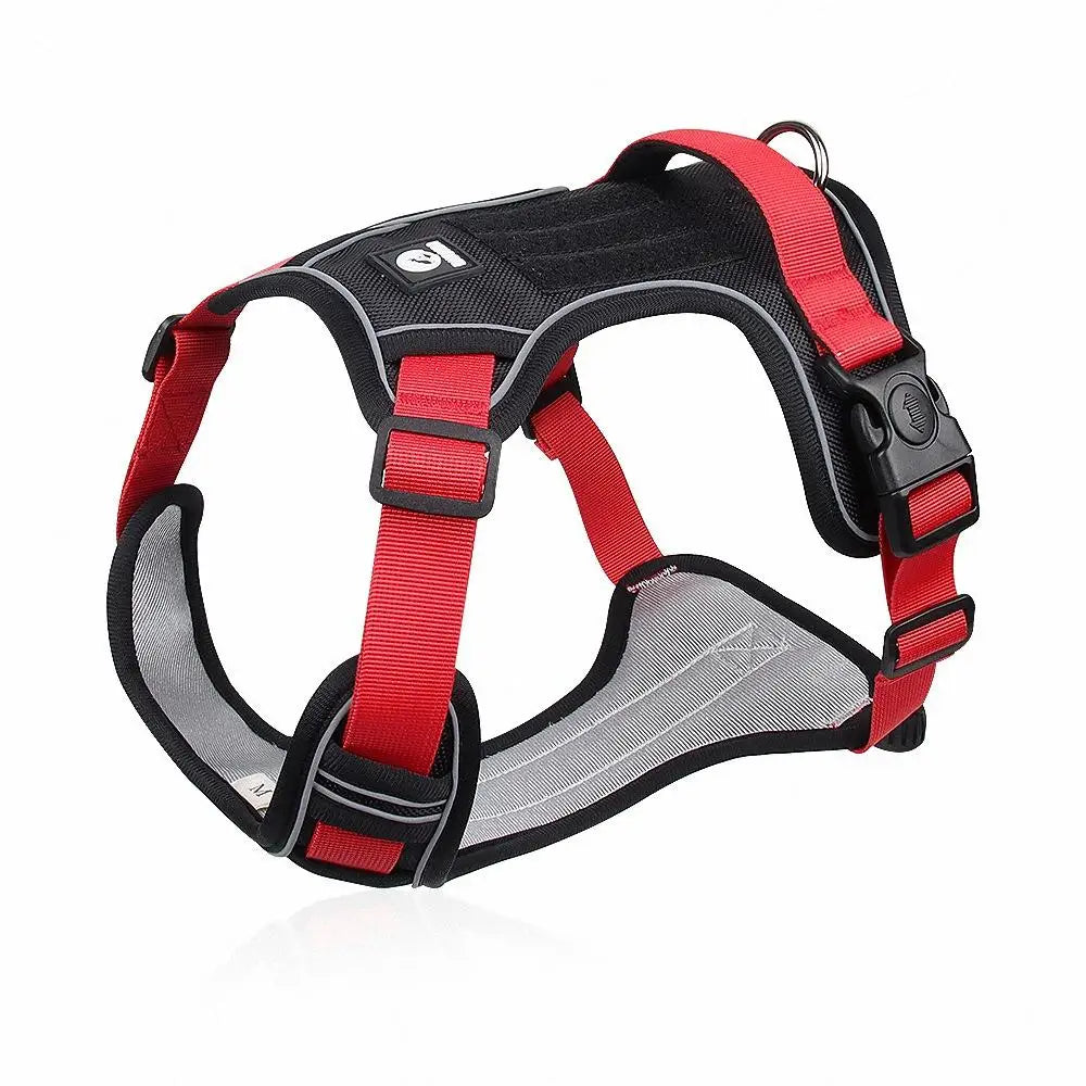 Reflective Dog Harness - Adjustable Oxford Vest for Large Dogs