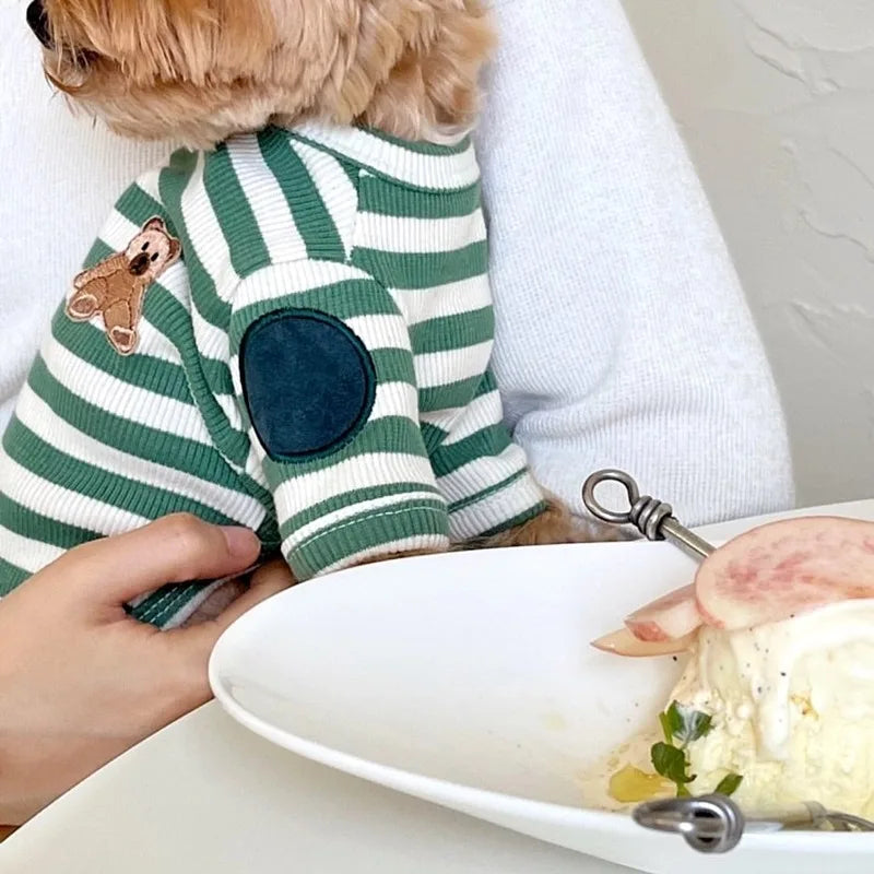 Black Striped Dog T-Shirt - Soft Summer Pullover for Small Dogs