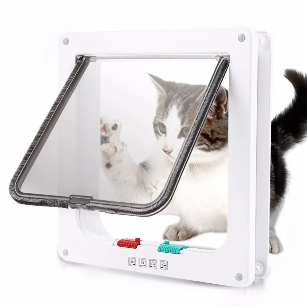 Pet Flap Door - 4-Way Security Lock Gate