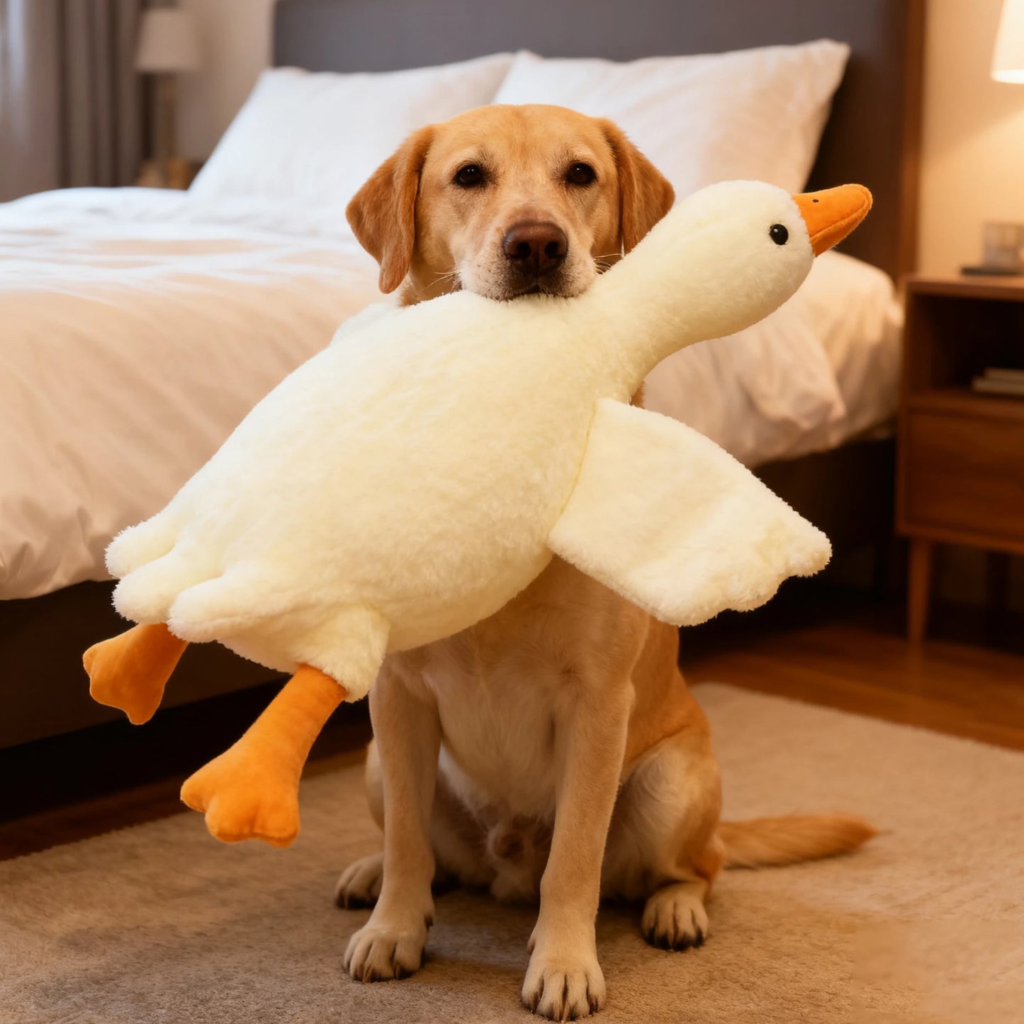 Soft Goose Plush Pet Toy - 50cm Anxiety Relief Companion