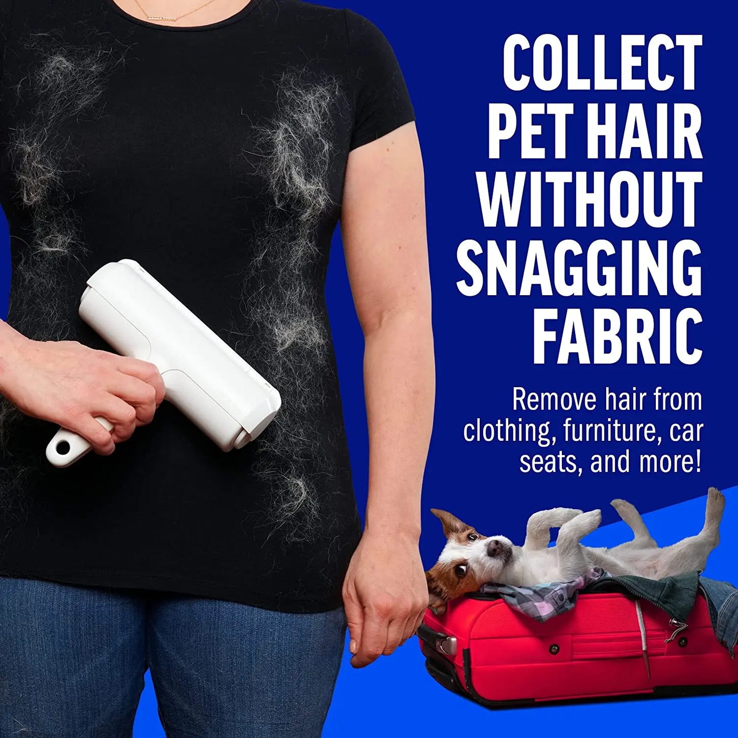 Pet Hair Remover Roller - Self-Cleaning Base
